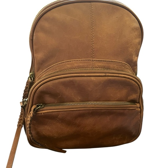 Vintage Tommy Bahamas Brown Leather Backpack - Picture 1 of 2